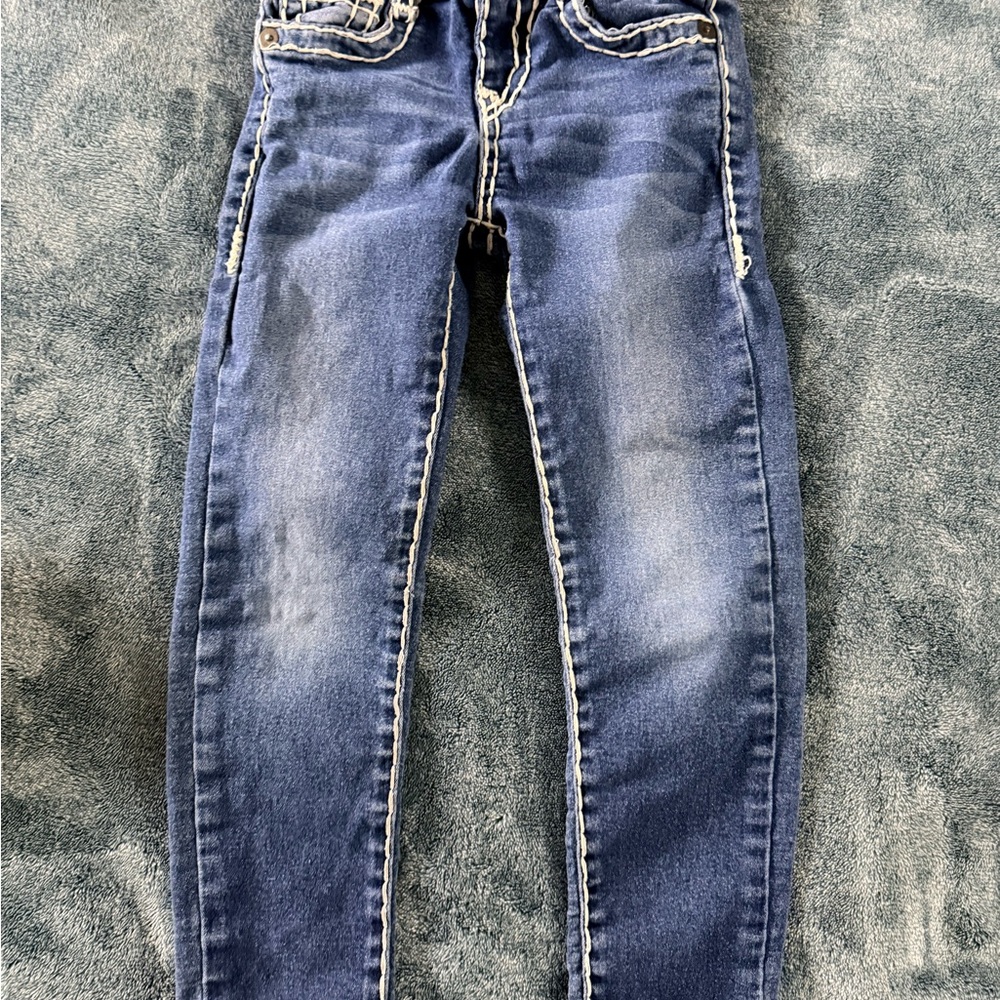 True Religion Denim with Tan Leather Patch